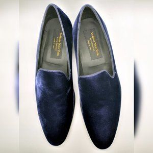 $350 To Boot New York Mens Size 10.5 Color Blue Bolton Velvet Formal Loafers